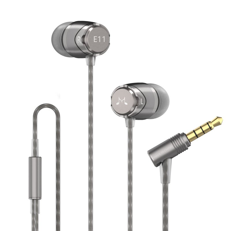 SoundMAGIC E11 Wired Earbuds No Microphone HiFi Stereo Earphones Noise Isolating in Ear Headphones Powerful Bass Tangle Free Cord Gunmetal - Image 1
